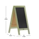 Flash Furniture HGWA-GDI-CRE8-554315-GG Double-Sided Magnetic Chalkboard Easel - 20" x 40", Pine Wood, Vintage Green thumbnail 2
