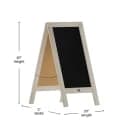 Flash Furniture HGWA-GDI-CRE8-654315-GG Double-Sided Magnetic Chalkboard Easel - 20" x 40", Pine Wood, Vintage White thumbnail 2
