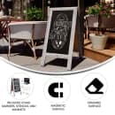 Flash Furniture HGWA-GDI-CRE8-742315-GG Double-Sided Magnetic Chalkboard Easel - 20" x 40", Pine Wood, Gray Washed thumbnail 5