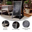 Flash Furniture HGWA-GDIS-CRE8-052315-GG Double-Sided Magnetic Chalkboard Easel - 20" x 40", Pine Wood, Black thumbnail 5