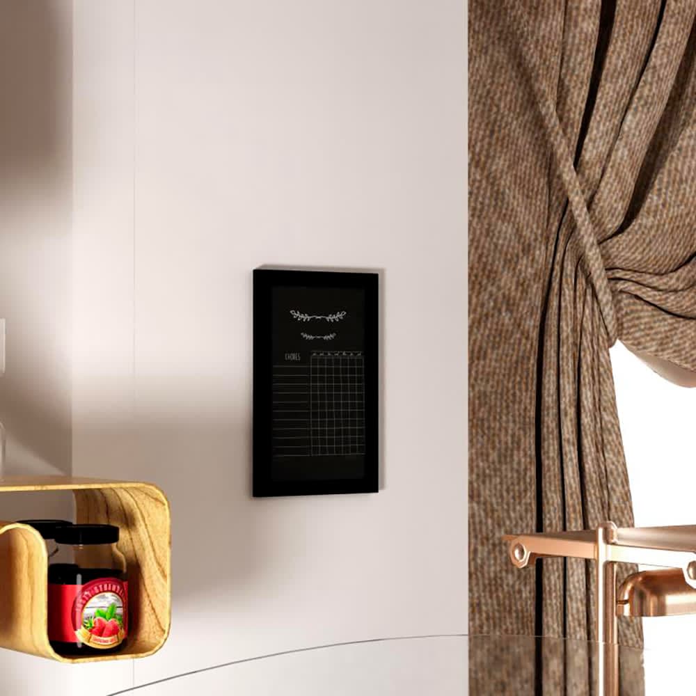 Flash Furniture HGWA-GDIS-CRE8-862315-GG Wall Mount Chalkboard Sign - 11"W x 17"H, Pine Wood Frame, Black