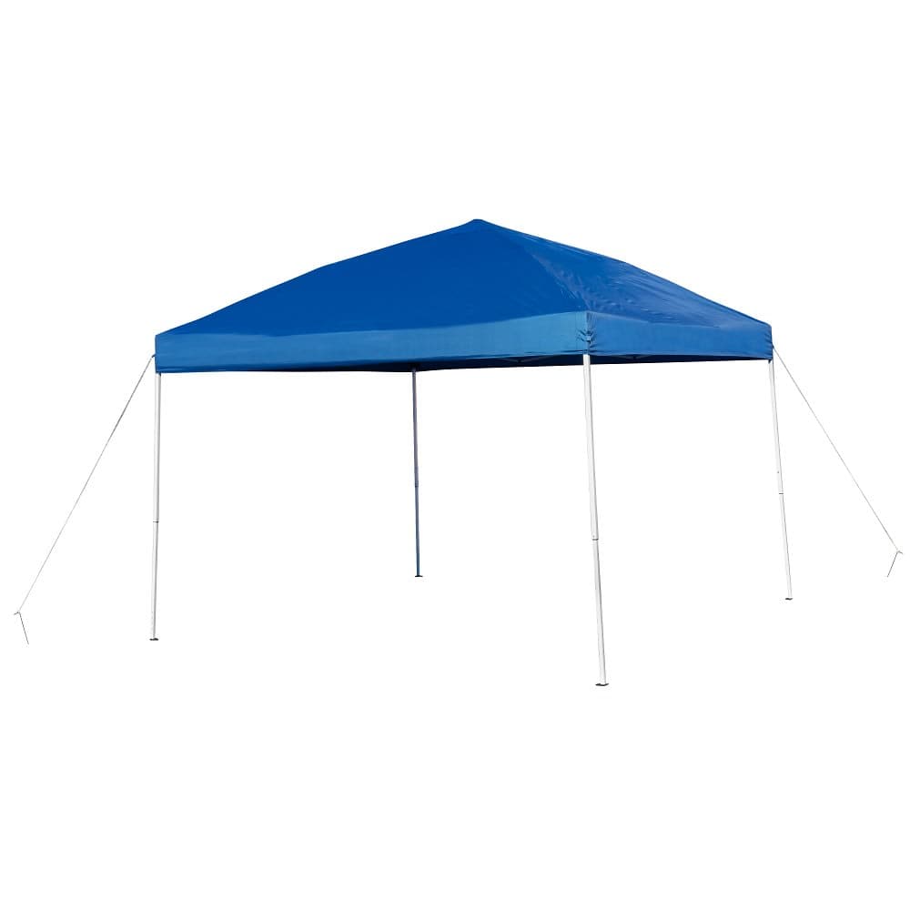 Flash Furniture JJ-GZ1010-BL-GG 9 3/4 ft Square Pop Up Canopy Tent w/ Carry Bag - Blue Polyester, Steel Frame