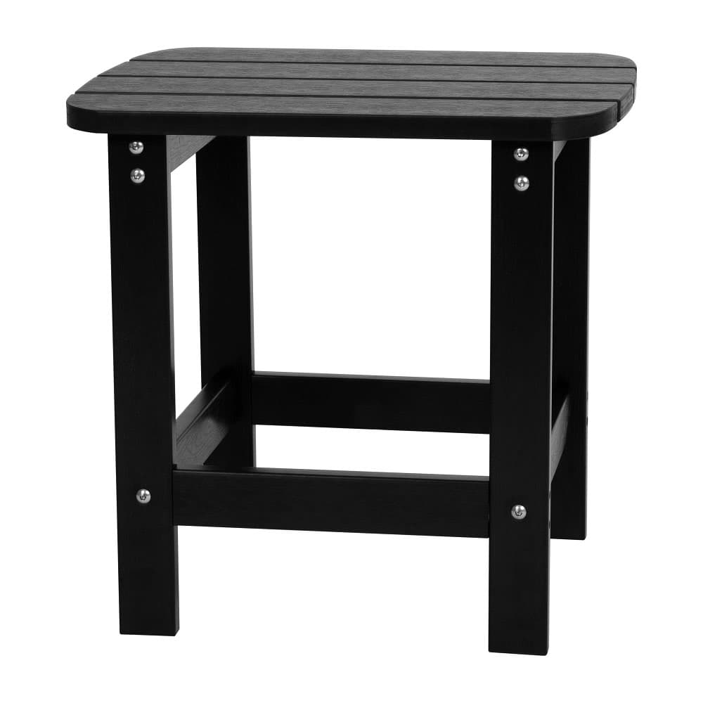 Flash Furniture JJ-T14001-BLK-GG Rectangular Adirondack Side Table - 18 3/4" x 15", Poly Resin, Black