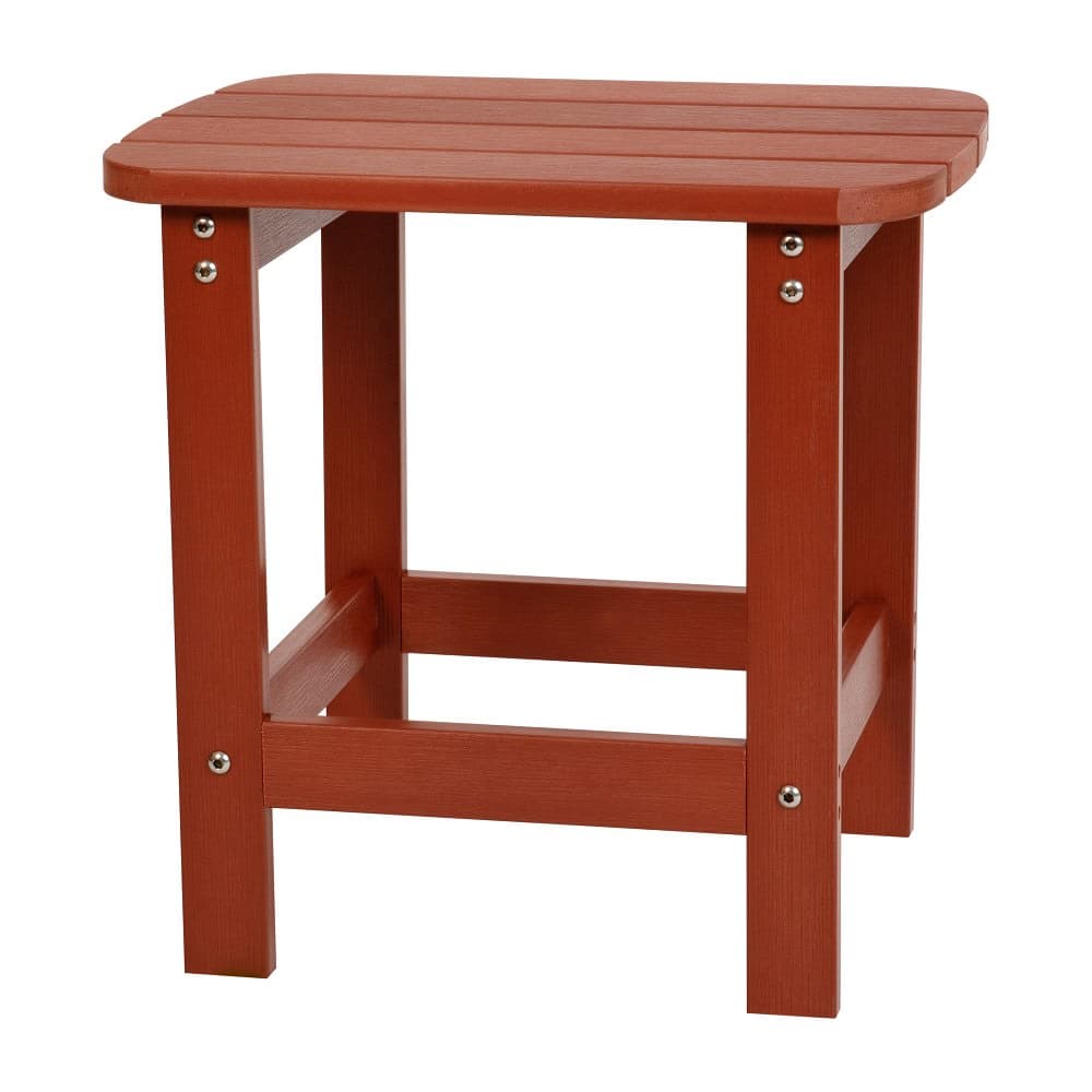 Flash Furniture JJ-T14001-RED-GG Rectangular Adirondack Side Table - 18 3/4" x 15", Poly Resin, Red
