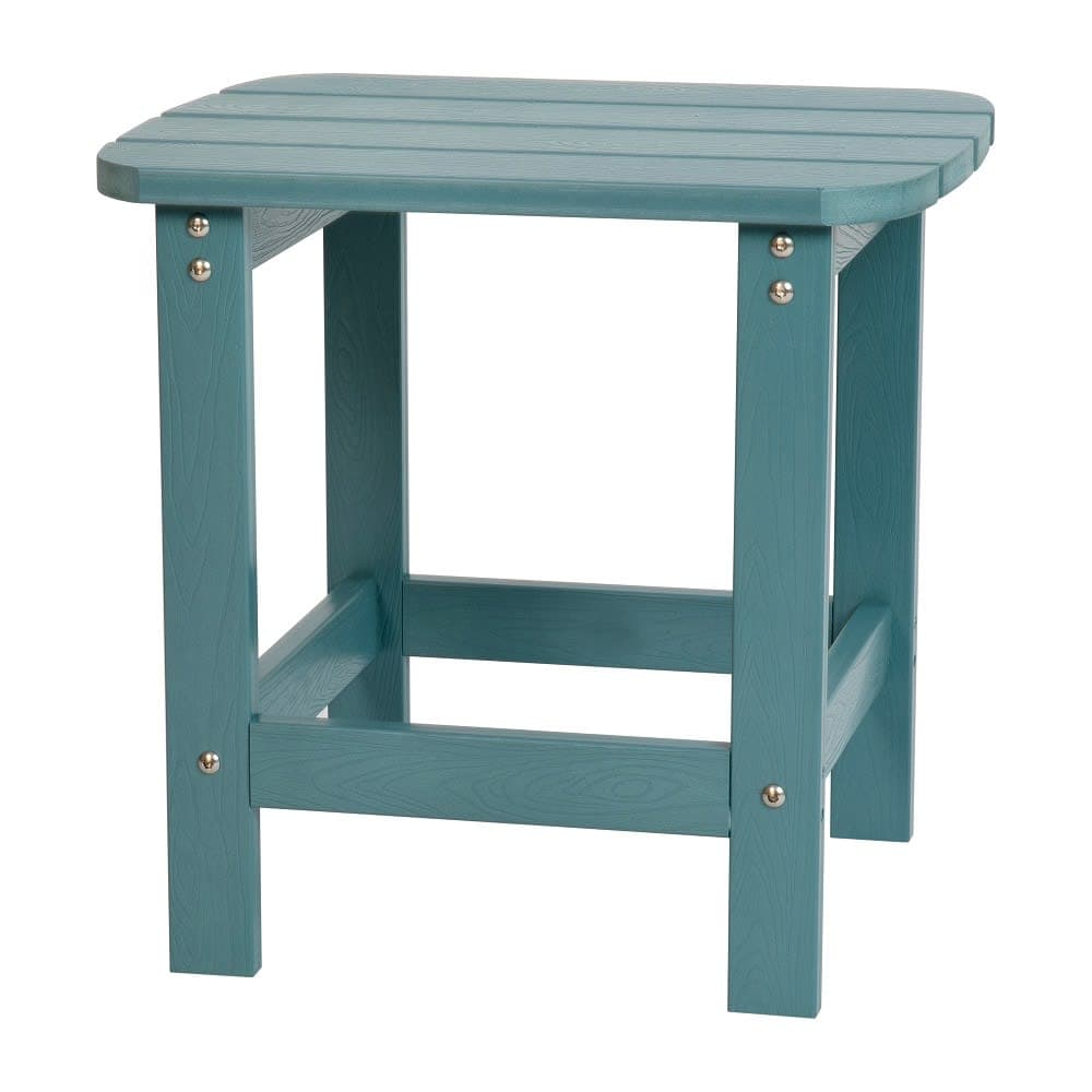 Flash Furniture JJ-T14001-TL-GG Rectangular Adirondack Side Table - 18 3/4" x 15", Poly Resin, Teal
