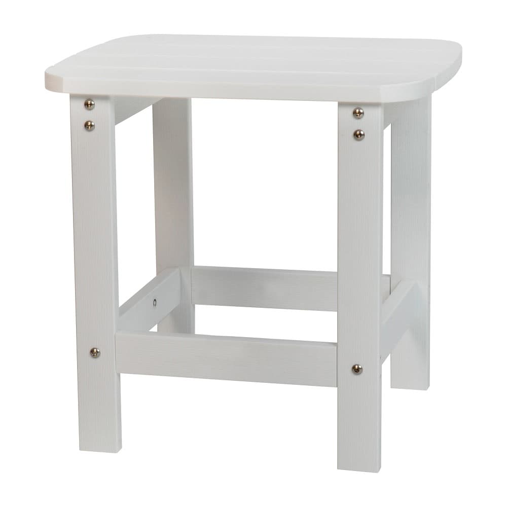 Flash Furniture JJ-T14001-WH-GG Rectangular Adirondack Side Table - 18 3/4" x 15", Poly Resin, White