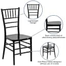 Flash Furniture LE-BLACK-GG Stacking Chiavari Chair - Polycarbonate, Black thumbnail 6
