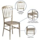 Flash Furniture LE-L-MON-GD-GG Stacking Napoleon Chair - Polypropylene, Gold thumbnail 6