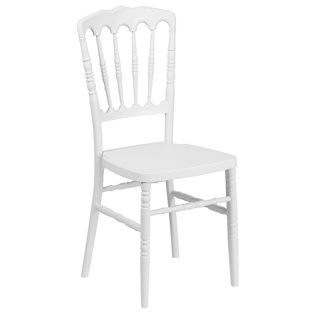 Flash Furniture LE-L-MON-WH-GG Stacking Napoleon Chair - Polypropylene, White