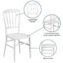 Flash Furniture LE-L-MON-WH-GG Stacking Napoleon Chair - Polypropylene, White thumbnail 6