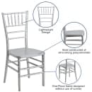 Flash Furniture LE-SILVER-GG Stacking Chiavari Chair - Polycarbonate, Silver thumbnail 6