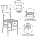 Flash Furniture LE-SILVER-M-GG Stacking Chiavari Chair - Polycarbonate, Silver thumbnail 6