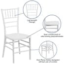 Flash Furniture LE-WHITE-GG Stacking Chiavari Chair - Polycarbonate, White thumbnail 6