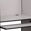 Flash Furniture MT-M6201-GY-GG Starter Study Carrel w / Pull Out Keyboard Tray - Nebula Gray Laminate Surface thumbnail 4