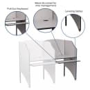 Flash Furniture MT-M6202-GY-ADD-GG Add On Starter Study Carrel w / Pull Out Keyboard Tray - Nebula Gray Laminate Surface thumbnail 3