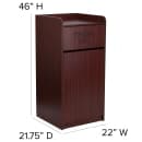 Flash Furniture MT-M8520-TRA-MAH-GG 36 gal Indoor Decorative Trash Can - Wood, Mahogany Melamine Finish thumbnail 2