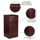 Flash Furniture MT-M8520-TRA-MAH-GG 36 gal Indoor Decorative Trash Can - Wood, Mahogany Melamine Finish thumbnail 6