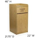 Flash Furniture MT-M8520-TRA-OAK-GG 36 gal Indoor Decorative Trash Can - Wood, Oak Melamine Finish thumbnail 2