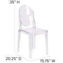 Flash Furniture OW-GHOSTBACK-18-GG Ghost Chair w/ Oval Back - Polycarbonate, Transparent Crystal thumbnail 2