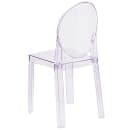 Flash Furniture OW-GHOSTBACK-18-GG Ghost Chair w/ Oval Back - Polycarbonate, Transparent Crystal thumbnail 4