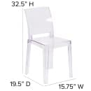 Flash Furniture OW-SQUAREBACK-18-GG Ghost Chair w/ Square Back - Polycarbonate, Transparent Crystal thumbnail 2