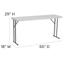 Flash Furniture RB-1860-GG Rectangular Folding Training Table w/ Granite White Plastic Top - 60"W x 18"D x 29"H thumbnail 2