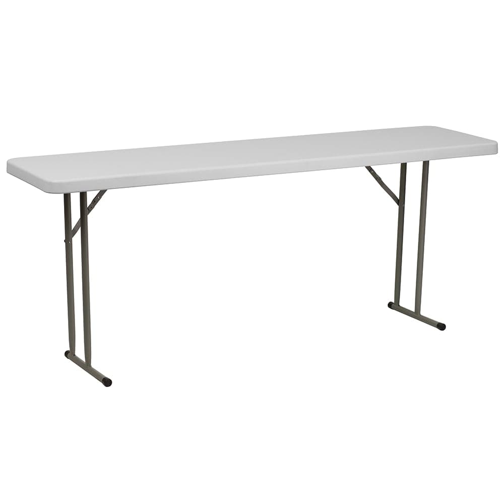 Flash Furniture RB-1872-GG Rectangular Folding Training Table w/ Granite White Plastic Top - 72"W x 18"D x 29"H