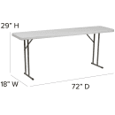 Flash Furniture RB-1872-GG Rectangular Folding Training Table w/ Granite White Plastic Top - 72"W x 18"D x 29"H thumbnail 2