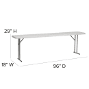 Flash Furniture RB-1896-GG Rectangular Folding Training Table w/ Granite White Plastic Top - 96"W x 18"D x 29"H thumbnail 2