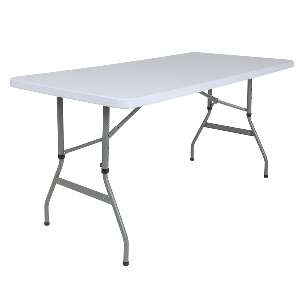 Flash Furniture RB-3050ADJ-GG Rectangular Folding Table w/ Granite White Plastic Top - 59 1/4"W x 29"D x 28" to 34"H