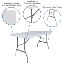 Flash Furniture RB-3050ADJ-GG Rectangular Folding Table w/ Granite White Plastic Top - 59 1/4"W x 29"D x 28" to 34"H thumbnail 6