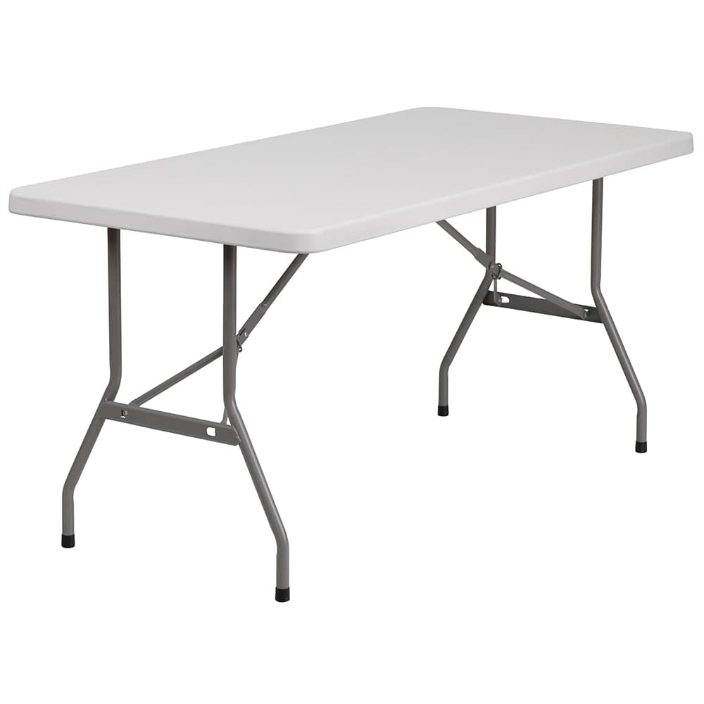 Flash Furniture RB-3060-GG Rectangular Folding Table w/ Granite White Plastic Top - 60"W x 30"D x 29"H
