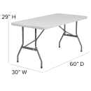 Flash Furniture RB-3060-GG Rectangular Folding Table w/ Granite White Plastic Top - 60"W x 30"D x 29"H thumbnail 2