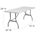 Flash Furniture RB-3072-GG Rectangular Folding Table w/ Granite White Plastic Top - 72"W x 30"D x 29"H thumbnail 2