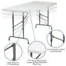 Flash Furniture RB-3072ADJ-GG Rectangular Folding Table w/ Granite White Plastic Top - 72"W x 30"D x 32"H thumbnail 6