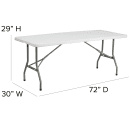 Flash Furniture RB-3072FH-GG Rectangular Folding Table w/ Granite White Plastic Top - 72"W x 30"D x 29"H thumbnail 2