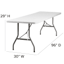 Flash Furniture RB-3096-GG Rectangular Folding Table w/ Granite White Plastic Top - 96"W x 30"D x 29"H thumbnail 2