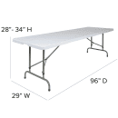 Flash Furniture RB-3096ADJ-GG Rectangular Folding Table w/ Granite White Plastic Top - 96"W x 30"D x 28" to 34"H thumbnail 2