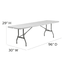 Flash Furniture RB-3096FH-GG Rectangular Folding Table w/ Granite White Plastic Top - 96"W x 30"D x 29"H thumbnail 2