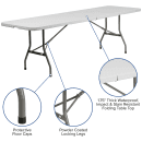 Flash Furniture RB-3096FH-GG Rectangular Folding Table w/ Granite White Plastic Top - 96"W x 30"D x 29"H thumbnail 6