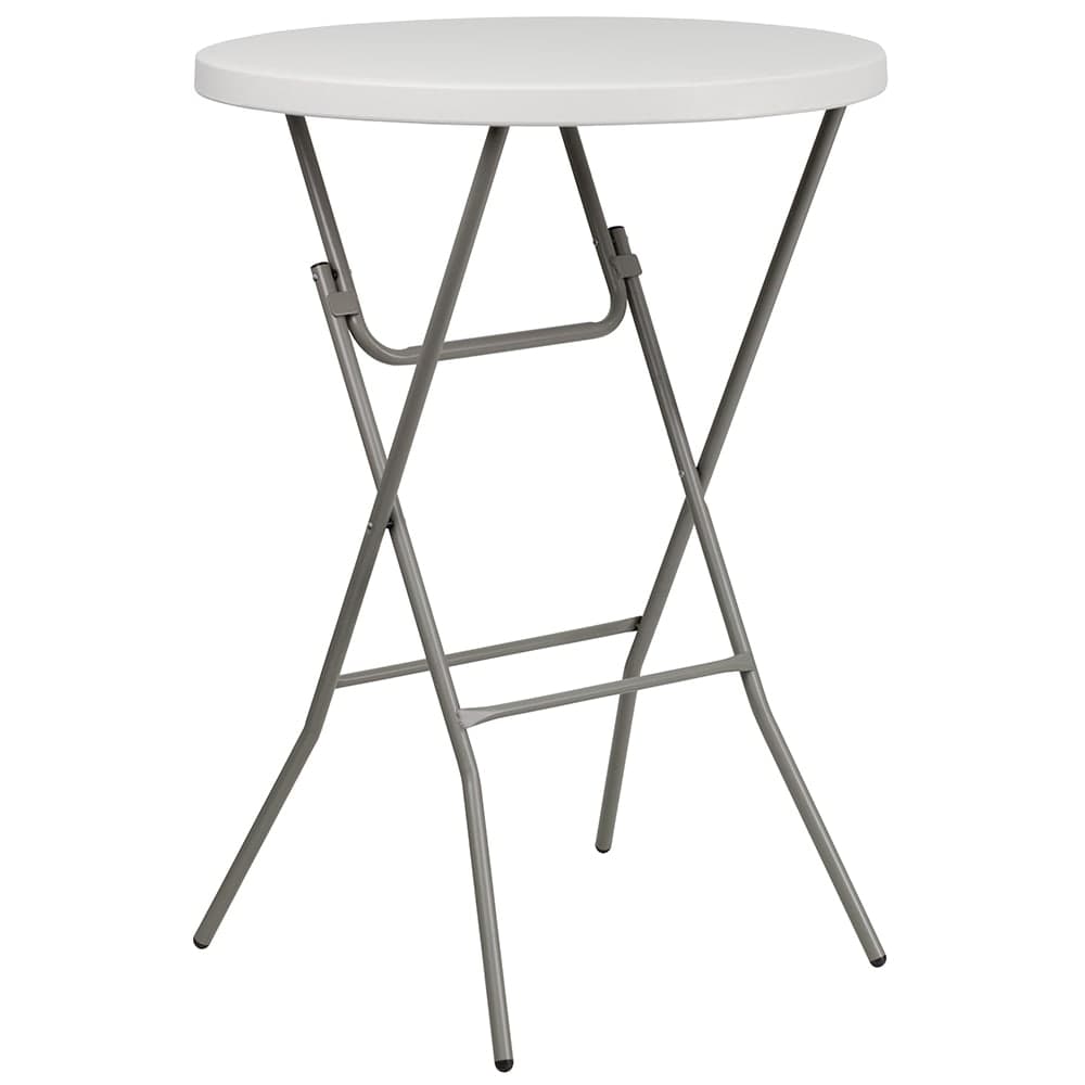 Flash Furniture RB-32RB-BAR-GW-GG 31 1/2" Round Folding Table w/ Granite White Plastic Top, 43 1/2"H