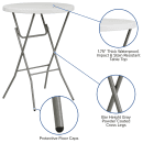 Flash Furniture RB-32RB-BAR-GW-GG 31 1/2" Round Folding Table w/ Granite White Plastic Top, 43 1/2"H thumbnail 5
