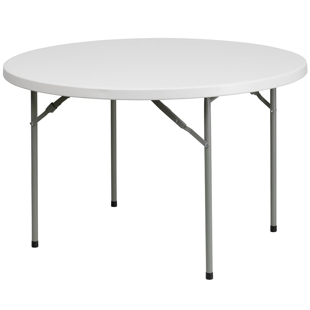 Flash Furniture RB-48R-GG 48" Round Folding Table w/ Granite White Plastic Top, 29"H