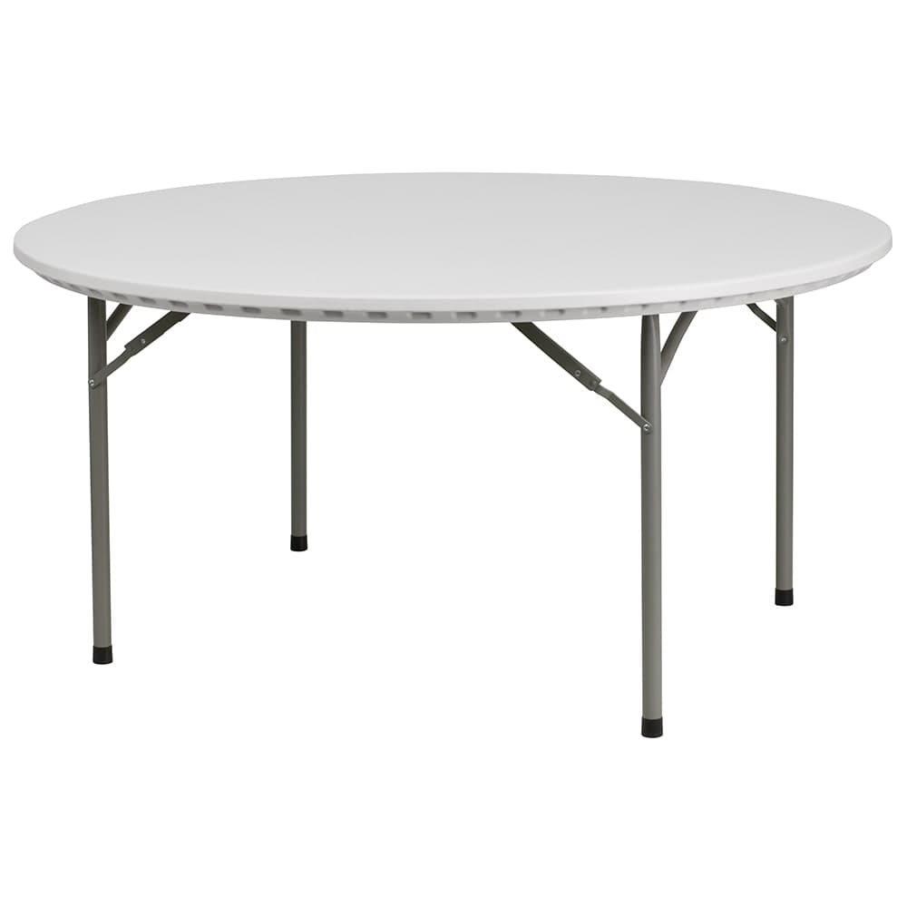 Flash Furniture RB-60R-GG 60" Round Folding Table w/ Granite White Plastic Top, 29"H