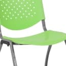 Flash Furniture RUT-F01A-GN-GG Stacking Chair w/ Green Plastic Back & Seat - Metal Frame, Titanium thumbnail 7