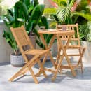 Flash Furniture THB-S4460-NAT-GG 23 1/2" Round Folding Patio Table & (2) Slatted Folding Chair Set - Acacia Wood thumbnail 3
