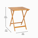 Flash Furniture THB-T6060-NAT-GG 23 1/2" Folding Table w/ Slatted Top - Acacia Wood thumbnail 2