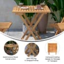 Flash Furniture THB-T6060-NAT-GG 23 1/2" Folding Table w/ Slatted Top - Acacia Wood thumbnail 4