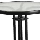 Flash Furniture TLH-071RD-017CBK2-GG 23 3/4" Round Patio Table & (2) Arm Chair Set - Glass Top, Black Metal Base thumbnail 7