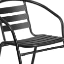 Flash Furniture TLH-071RD-017CBK2-GG 23 3/4" Round Patio Table & (2) Arm Chair Set - Glass Top, Black Metal Base thumbnail 8